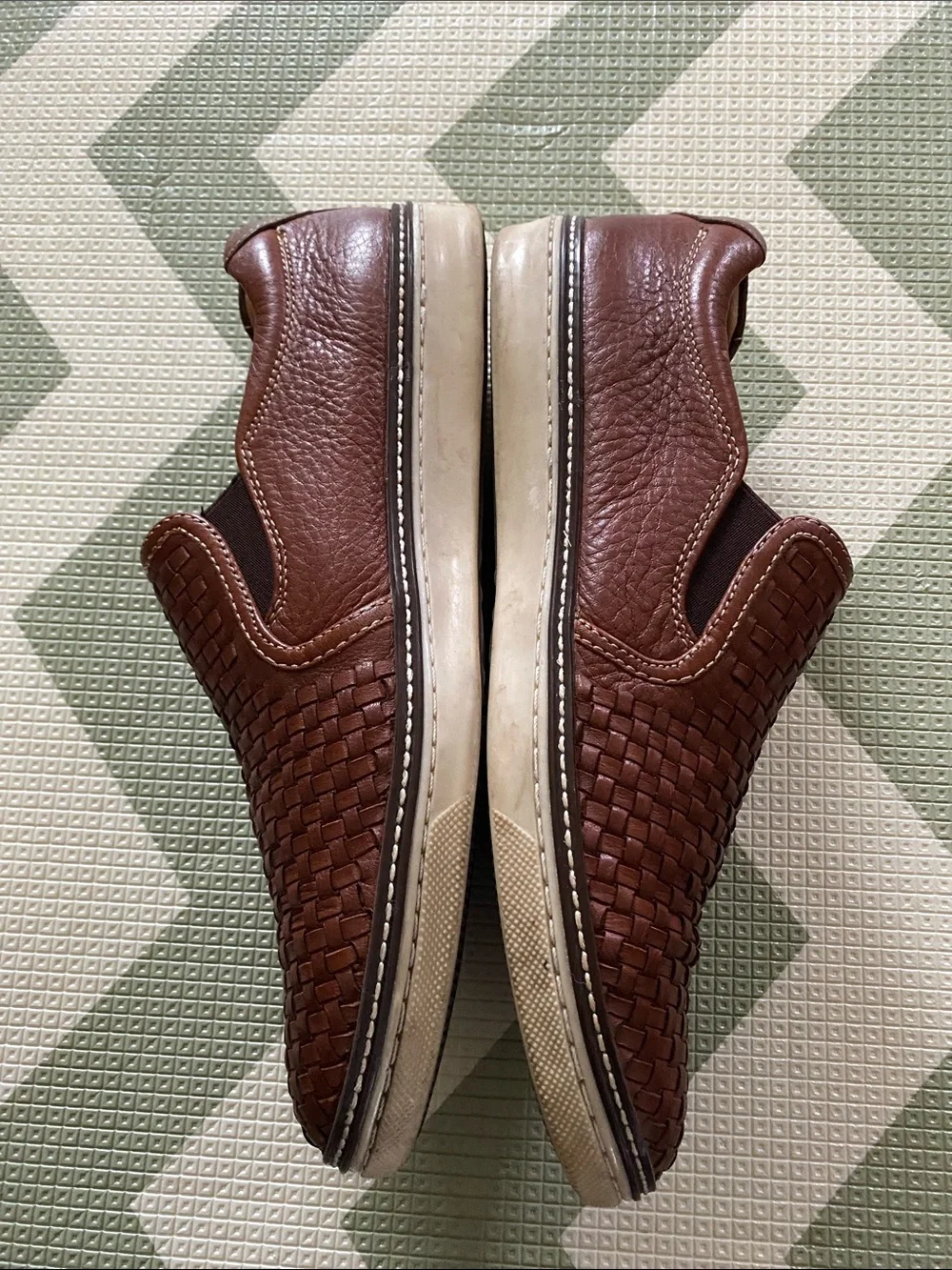 Men's Woven Slip-On Loafers in Brown